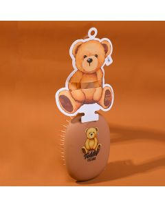 Teddy Island Series Round Massage Comb-Dark Brown