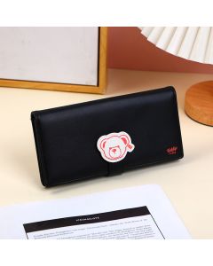 Teddy Island Series Women's Long Wallet-Black