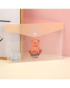Teddy Island Series Pp Transparent Classic File Bag A4