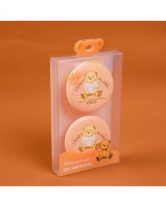 Teddy Island Series Velvet Dry Powder Puff 2pcs-Light Brown