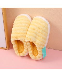 Stripes Women's Cotton Slippers-Yellow (36-37)