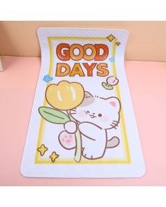 Cat With Tulip Bathroom Non-Slip Mat