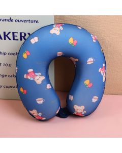Cartoon Animal A Series Children's Memory Foam U-Shaped Pillow-Dark Blue