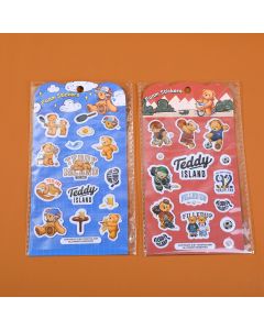 Teddy Island Series Happy Diary Foaming Stickers