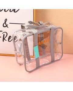 Transparent Portable Medium Toiletry Bag-Gray