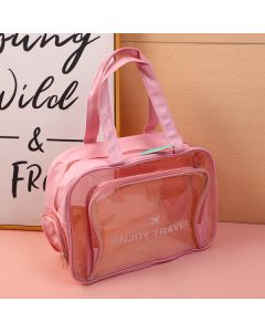 Portable Handbag With Shoe Pocket-Pink