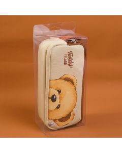 Teddy Island Series Pencil Case With Double Zippers