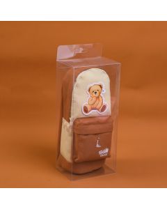 Teddy Island Series Blessing Bag Pencil Case-Brown