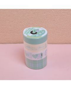 Green Plum Bubble Plaid Tape 4pcs