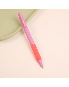 Soft Grip Pink Simple Gel Pen 0.5mm-Black