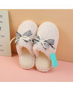 Sweet Ribbon Bow Ladies Slippers White 36-37 Yards
