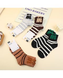 M Letters Women's Mid-Calf Cotton Socks