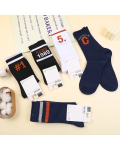 1989 Sports Style Women's Mid-Calf Cotton Socks Two-Pair Set