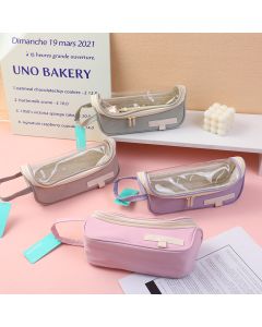 Transparent Minimalist Women's Zipper Pen Pouch