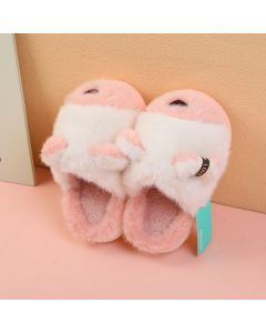 Plush Dog Kids Slippers Pink 34-35