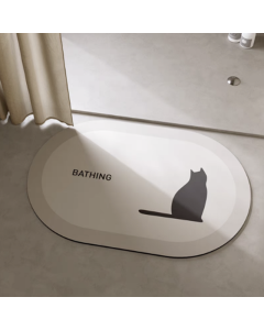 Cute Cat Round Diatomite Mat