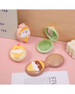 Cute Oval Folding Mirror Comb