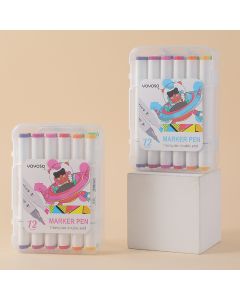 12 Colors Triangle Lever Handy Box Double-Ended Markers