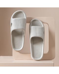 Striped Comfortable Men's Household Slipper Gray Size 41-42