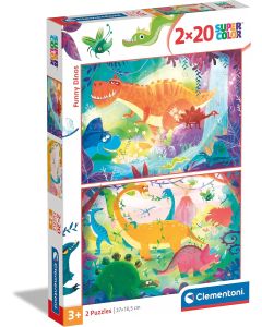 Clementoni Funny Dinos Puzzle 2x20pcs